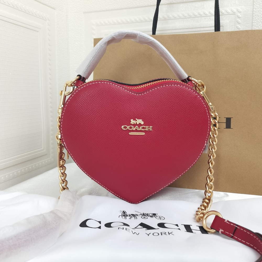 Coach Heart Crossbody In Colorblock Shoulder Bag RED-New!!